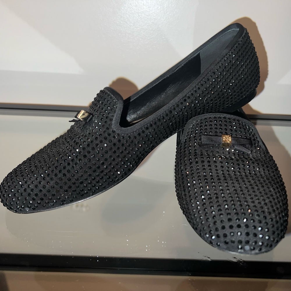 Kate Spade Black Rhinestone Loafers - Picture 2 of 6